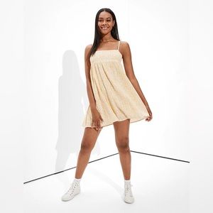 American Eagle Yellow floral sundress babydoll mini